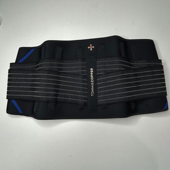 Tommie Copper Adjustable Compression Back Brace Black/Blue Men's Large/XL - Picture 1 of 4